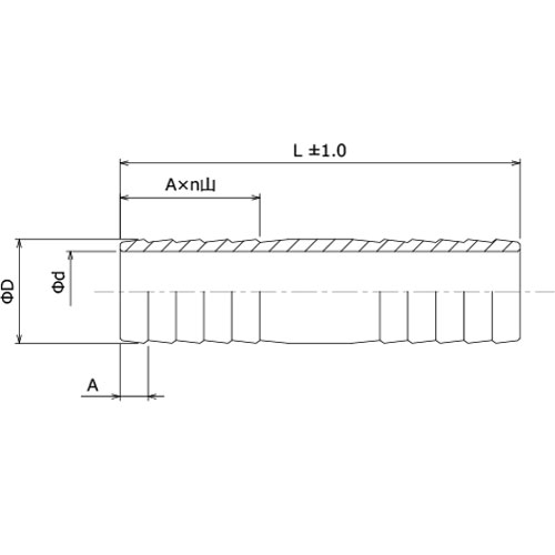 築地 ホースニップル 鉄 15Φ HN-15