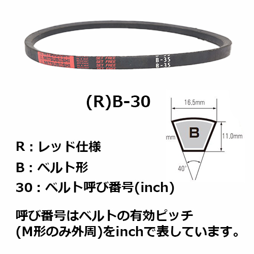 三ツ星ベルト Vベルト(レッド) RB-76〜RB-150