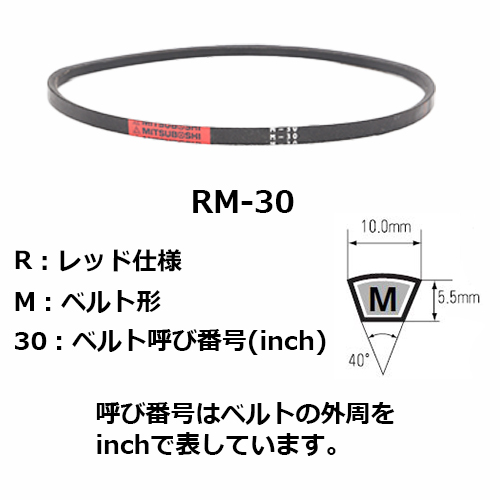 三ツ星ベルト Vベルト(レッド) RM-13〜RM-50