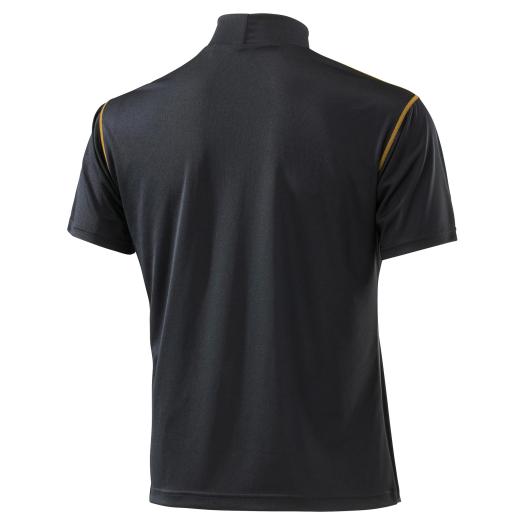 ミズノ ナビドライ ワークシャツ 半袖 ブラックxゴールド XS〜6XL-8 F2JA018299