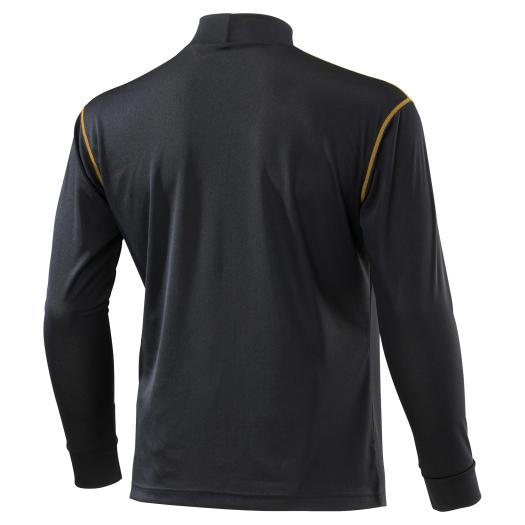 ミズノ ナビドライ ワークシャツ 長袖 ブラックxゴールド XS〜6XL-8 F2JA018399