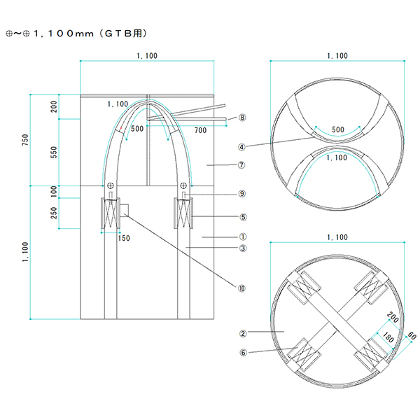 モリリン コンテナバッグ 丸型 反転ベルト付 耐候性 10枚入 GTB-1