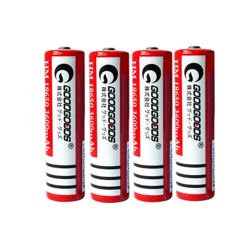 グッドグッズ 18650リチウムイオン電池4本入 LDC-364A