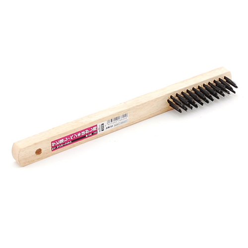 SK11 ワイヤーブラシ 木柄3行 NO.1
