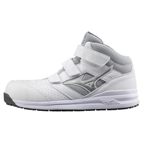 ミズノ ALMIGHTY LSII21M ホワイト×シルバー 255 ( F1GA220001-255 ) ミズノ(株) オールマイティ LSII 21 M (ベルト／ミッドカット／ワーキング