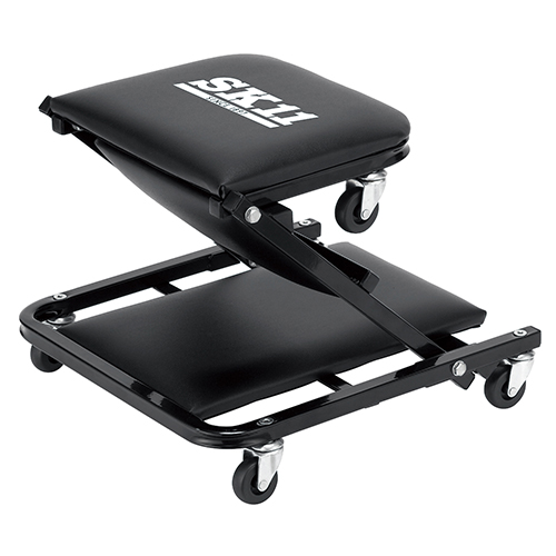 ※1台で寝板と作業イスの優れモノ！ 2WAY クリーパー 黒 ブラック寝板 作業チェア 工具箱 低床クリーパー メカニック 自動車整備 椅子 SK11・2WAYクリーパー・SRS-101B・1台で寝板と作業イスの優れモノ