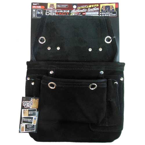 DBLTACT スエード本革釘袋 1段 ブラック DSL-01BK