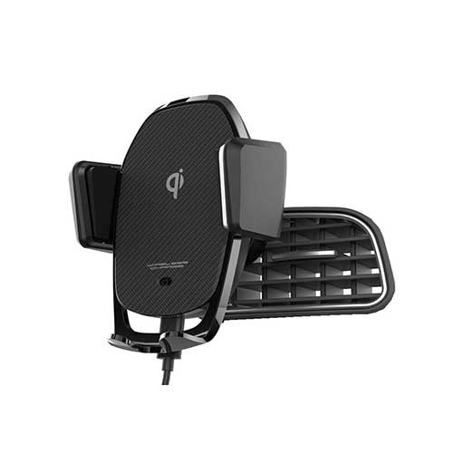 カシムラ ワイヤレス充電器 QI自動開閉ホルダー 手帳対応 キャパシタ付 エアコン取り付け KW-37