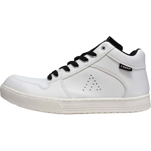 おたふく フーバー ワークシューズ ミドルカット サイドファスナー ホワイト 25.0 FB-841