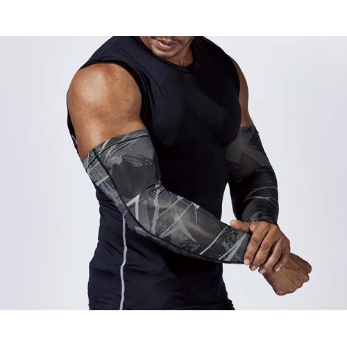 おたふく BT冷感パワーストレッチ アームカバー カモフラ×ブラック LL JW-618