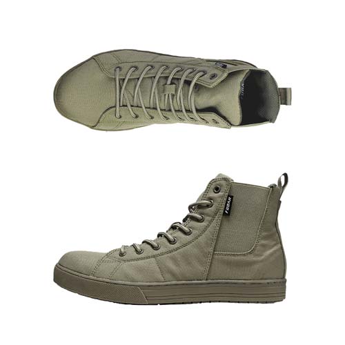 おたふく フーバー ワークシューズ キャンバスハイカット サイドゴア オリーブ 27.0 FB-846