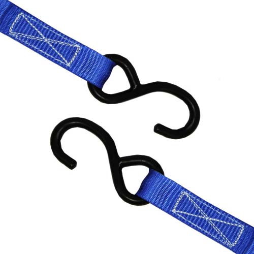 フリーク FREAK 荷締めベルト S字フック 青 250kg 幅25mm×長さ0.5+1m 75024