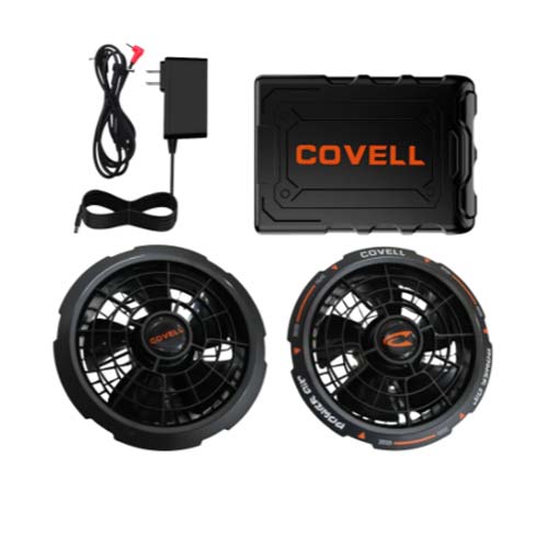 COVELL 空調服 P002 LL 36V ファン バッテリー セット COVELL 36Vファンバッテリーセットベスト 白黒迷彩 LL P002-6-LL-36Vの