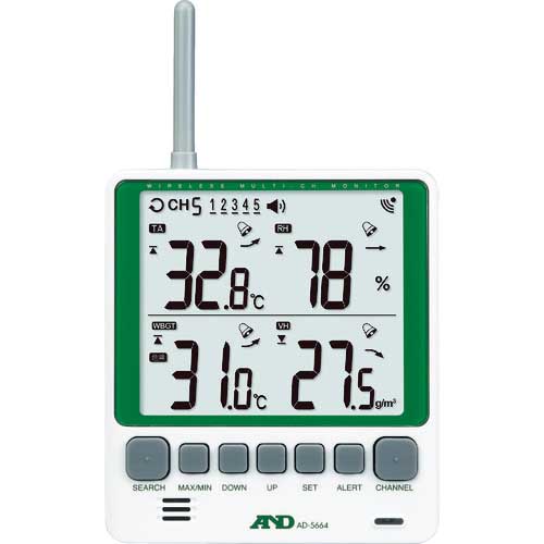 A&D マルチチャンネルワイヤレス環境温湿度計 セット AD-5664SET AD5664SET