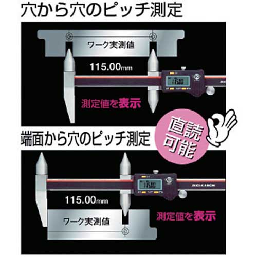 カノン 直読式デジタル丸穴ピッチノギス150mm E-RM15Jの通販｜現場市場
