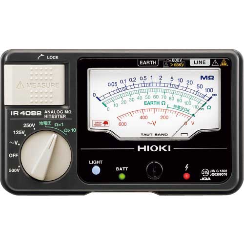 HIOKI アナログ絶縁抵抗計(接地抵抗計付き) IR4082-11 書類3点付 