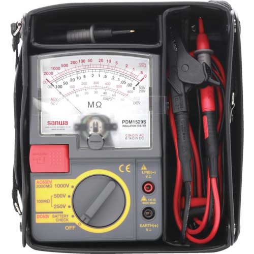 SANWA アナログ絶縁抵抗計 1000V/500V/250V PDM1529S