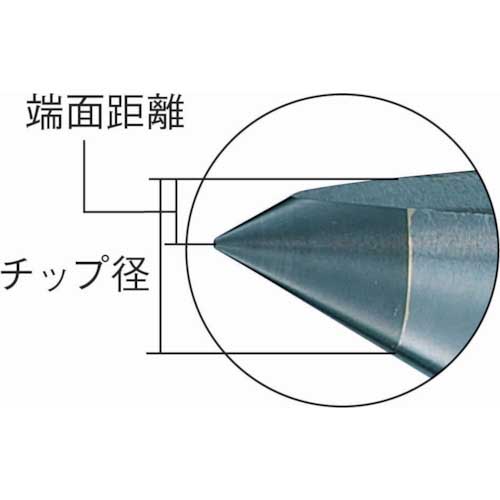 TRUSCO 超硬付ハーフセンター MT2 4.0mm THSP-2-840