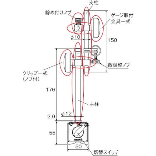TRUSCO 支柱微調整装置付き TMA-80用 TMA-SP