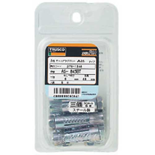 TRUSCO オールプラグボルト 六角タイプ M10 3本入 (コンクリート・ブロック用アンカー/ねじ込み式) AS-1050BT