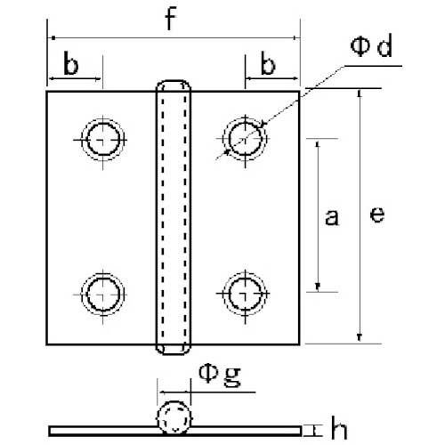 フジテック カラー丁番 袋入り(2枚)・薄口25mm・シルバー B-11031