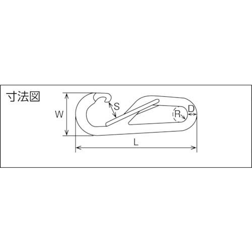 水本 ステンレス ロープフック 線径6mm 長さ80mm B-2493