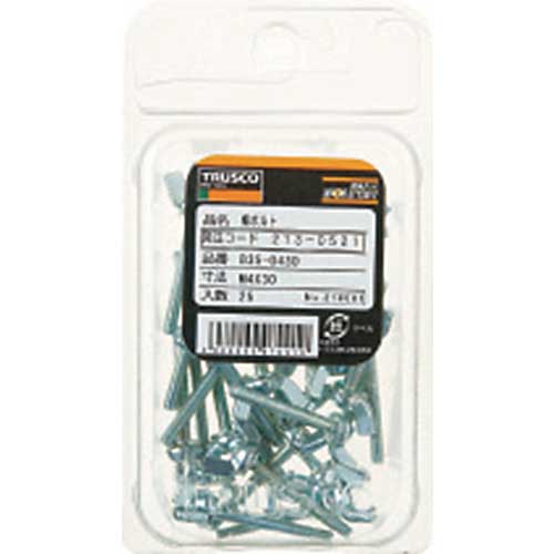 TRUSCO 圧造蝶ボルト 2種 ユニクロ M4×10 26個入 B39-0410