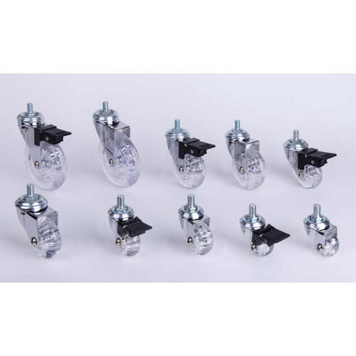 SAMSONG デザインクリアキャスター「Emma」 ネジ 自在ストッパー付 6 EMMA-TS-60