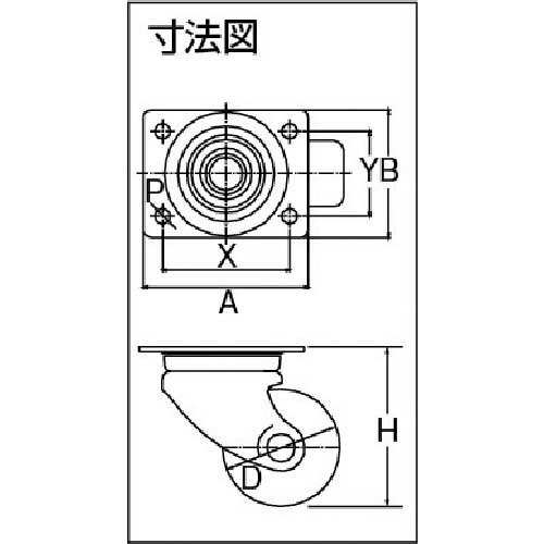 イノアック 高荷重用キャスター フェノール車輪 旋回金具付 Φ50 FP-50FNWJ