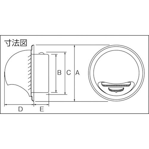 U.K ステンレス製丸型フード付ガラリ100 適用パイプ内径97〜111mm GN-100S-HL