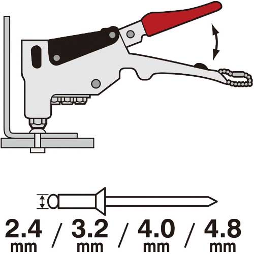 VESSEL ラチェットリベットガン No.RG-95(2.4/3.2/4.0/4.8mm) RG-95