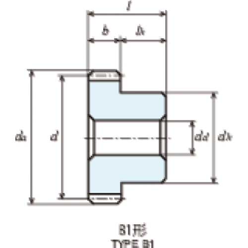KG フードコンタクト 青POM ギヤシリーズ 形状B1 モジュール3 歯数14 S3BP14B-3012