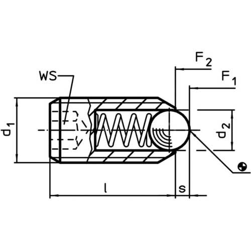 TRUSCO 六角穴付ボールプランジャー スチールボール M5 軽荷重用 TH5PJ