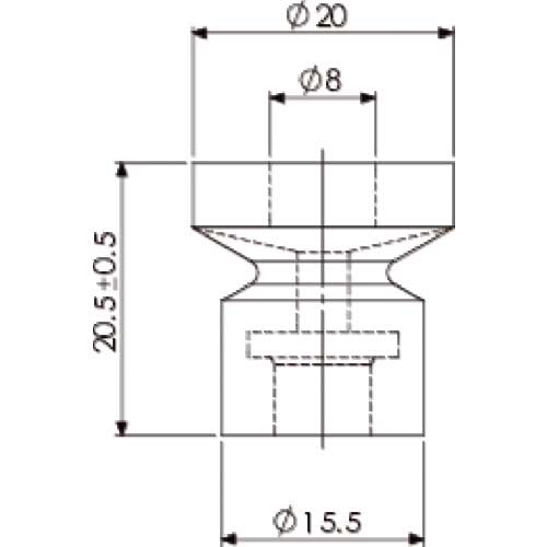アインツ 吸着パッド・EPスポンジ付・シリコン茶 VAPH-20C-EPSP
