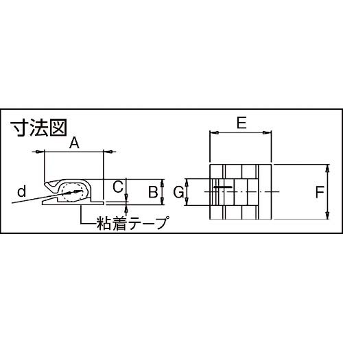SapiSelco ケーブル固定クリップ 粘着タイプ 16mm (100個入) GAN.2MT.403