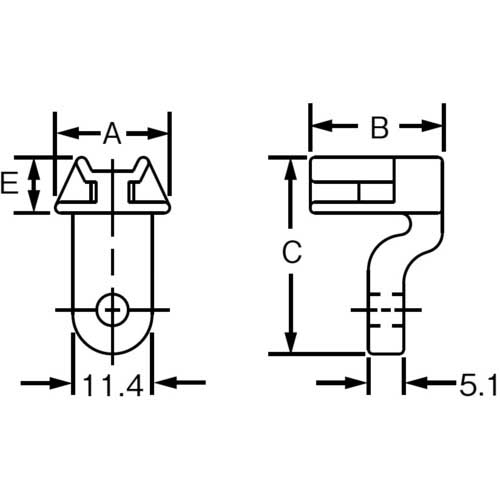 PANDUIT 【次回入荷未定】 L字型ホール固定具 M5ネジ止め ナチュラル (100個入) LHMS-S10-C