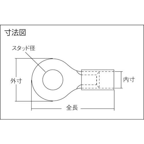 JST ビニル絶縁付丸型端子(ストレート形) RAA1.25-3.5 100個入