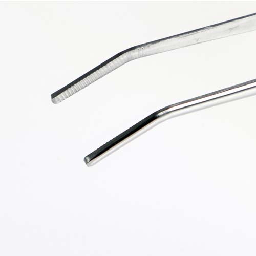 TRUSCO ステンレス製ピンセット 180mm 曲ギザ付 TSP-38
