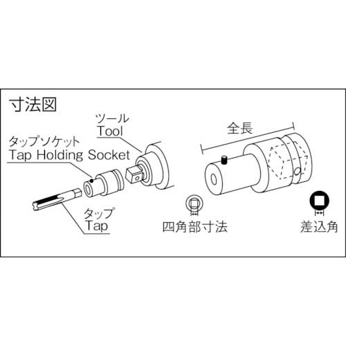 ナック タップ用ソケット 差込角12.7x対辺四角11mm(M18用) 411TS