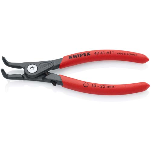 KNIPEX 軸用精密スナップリングプライヤー90度 オープンリミッター付き 10-25mm 4941-A11