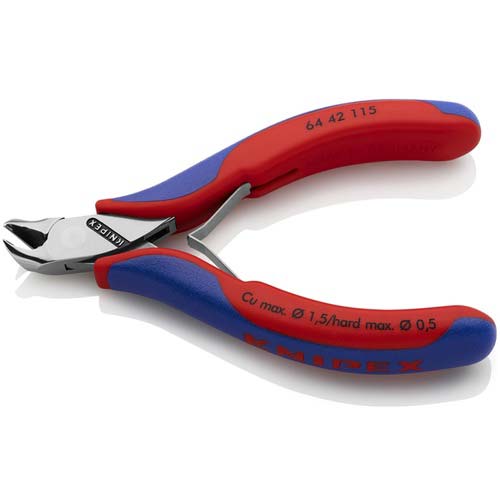 KNIPEX エレクトロニクスエンドカッティングニッパー オブリケ(27°傾斜) 6442-115