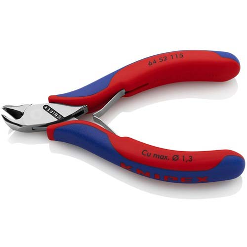 KNIPEX エレクトロニクスエンドカッティングニッパー オブリケ(27°傾斜) フラッシュカット 6452-115