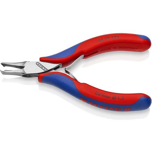 KNIPEX エレクトロニクスエンドカッティングニッパー オブリケ(35°傾斜) リセス付き 6472-120