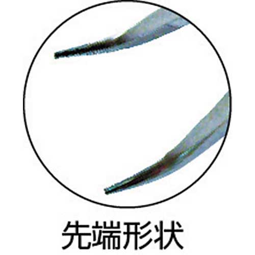 TOP ニードルノーズベントプライヤ ステンレス製 ギザ付 100mm NN-100BN