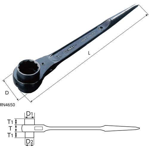 スーパー 両口ラチェットレンチ(爪式)六角対辺:22×24 RN-2224
