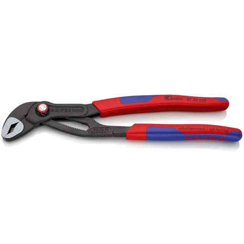 KNIPEX ウォーターポンププライヤー コブラクイックセット コンフォートハンドル 250mm 8722250