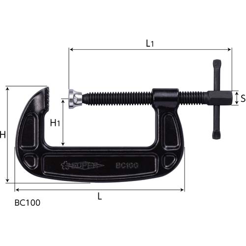 スーパー シャコ万力(バーコ型)75mm カチオン電着塗装 BC-75