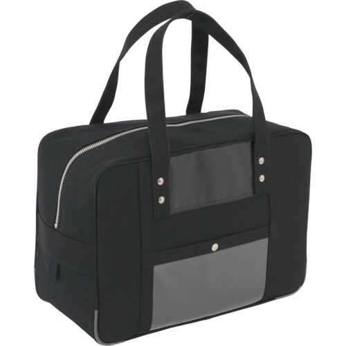 SANEI 帆布メール用ボストン(M)馬蹄錠金具付 黒 BTM-U-01