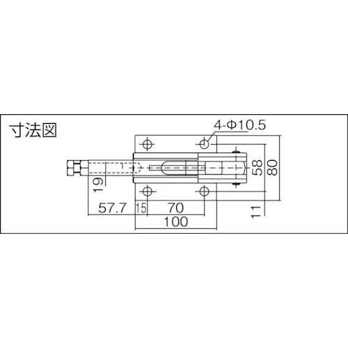 育良 横押し型トグルクランプ スチール(31454) ストローク43mm フランジベース 押圧力3.0kN ISK-51MB0