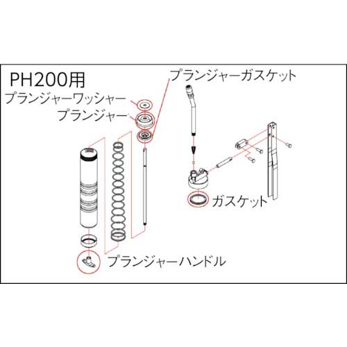 TRUSCO 高圧グリスガンPH200用 プランジャーハンドル PH200003